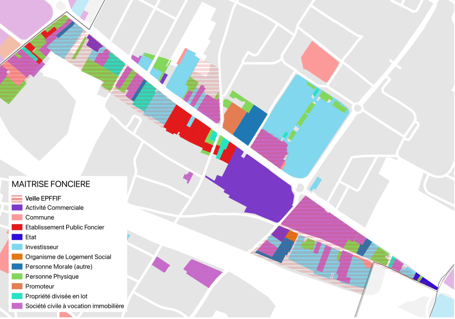 Cartographie de maîtrise foncière et d’activités commerciales
